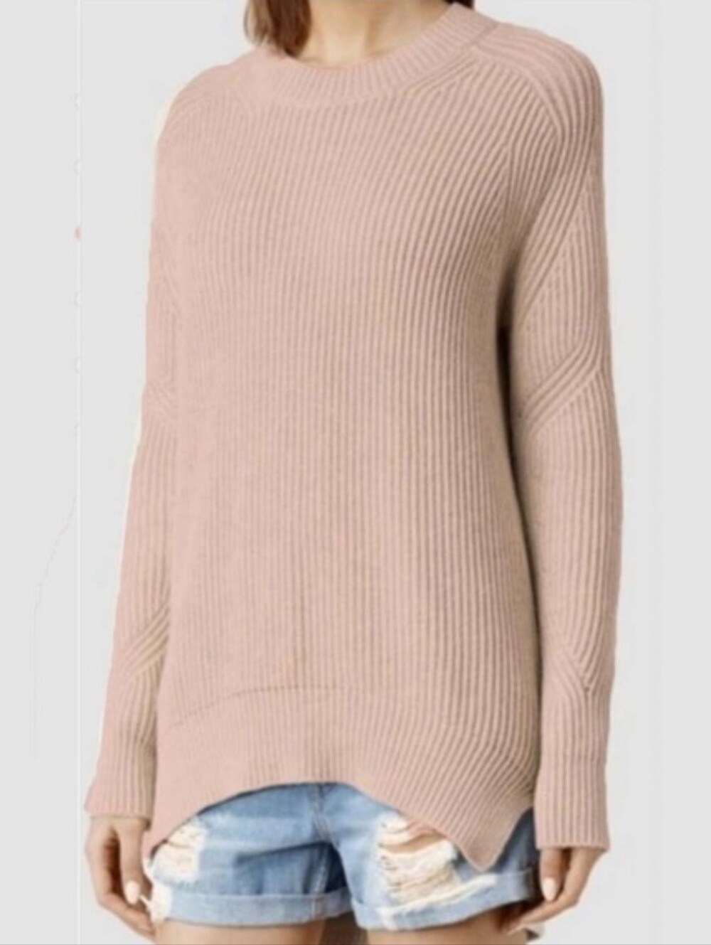 All Saints Quinta Jumper cream chunky  Cotton  sweater tunic Size Medium